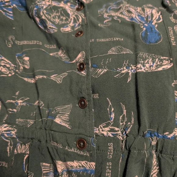 Modcloth Nautical Fish Romper Jumpsuit Medium - Picture 4 of 4